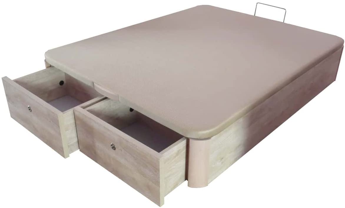 Canapé abatible de madera con cajones frontales o laterales